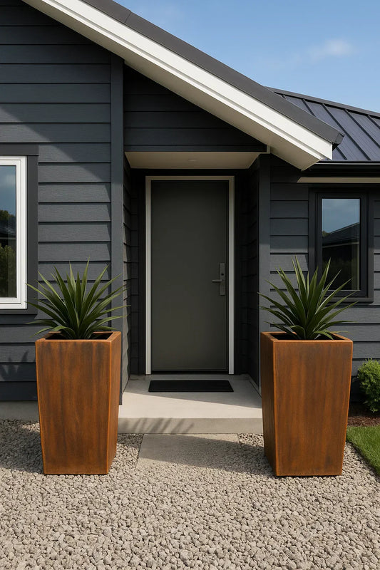 Transform Your Front Door with Custom Corten Steel & Powder-Coated Planters
