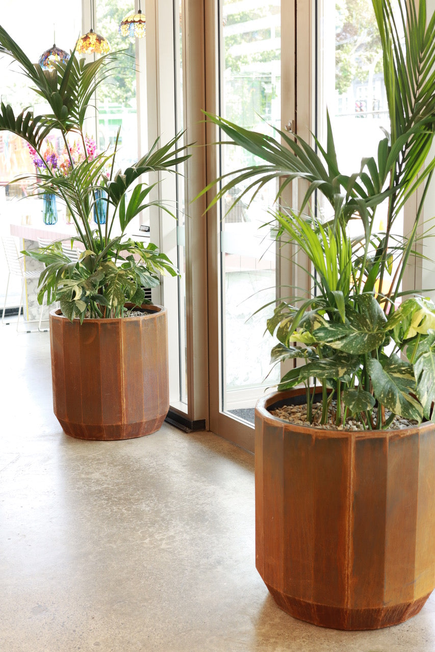 bigw plant pots Billy Button Round Corten Steel Planter NZ