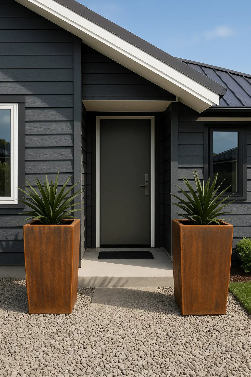 Transform Your Front Door with Custom Corten Steel & Powder-Coated Planters