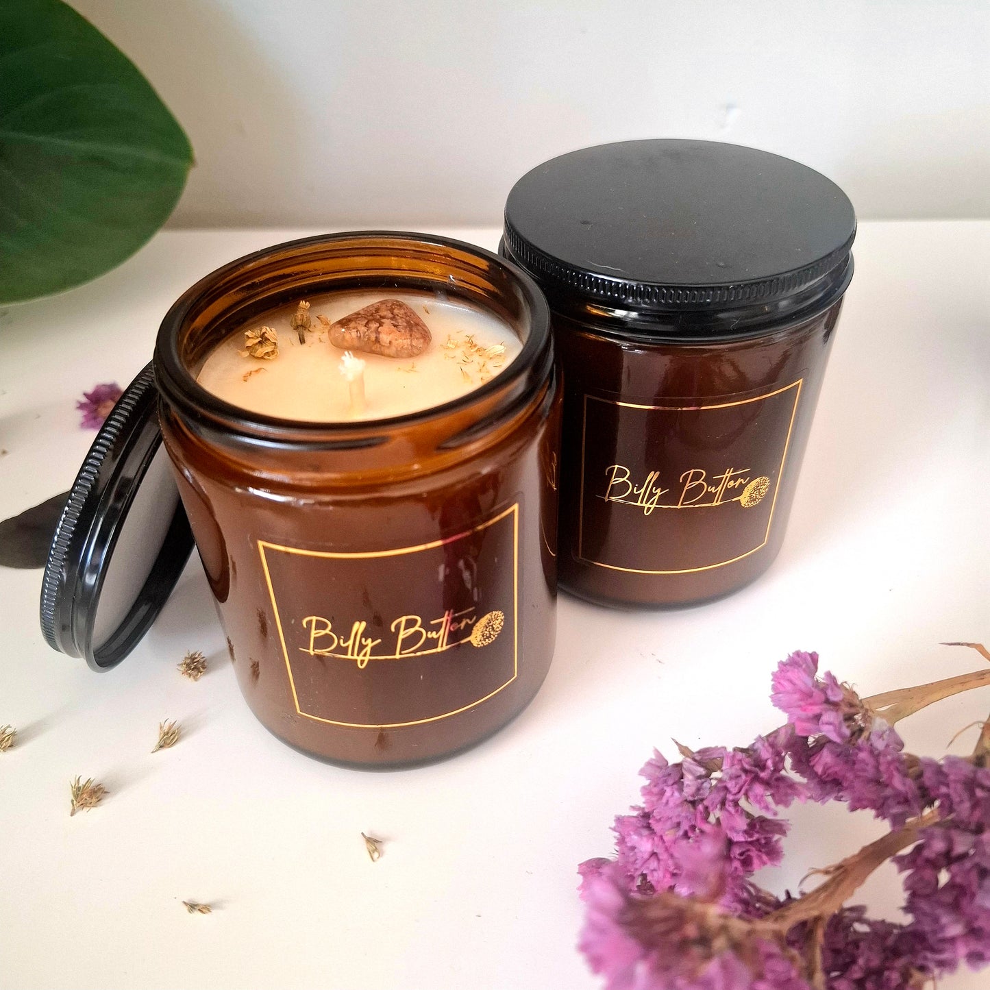 Citrus & Leather - Amber Candle Jar